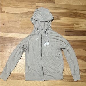 Nike Light Gray Full-Zip Hoodie